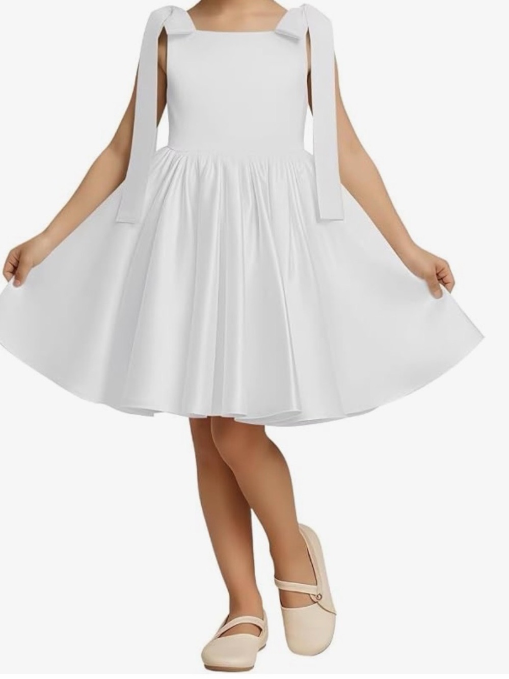 Girls Tie-Shoulder Flower Girl Dress